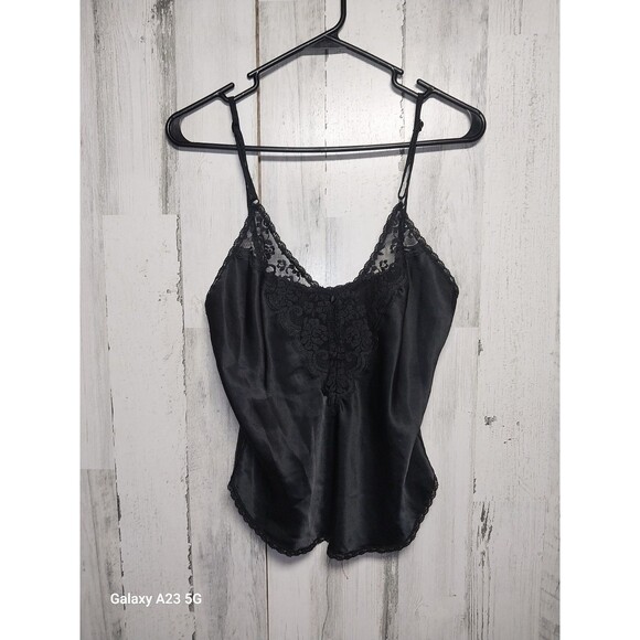 Vintage Union Made Maidenform Chantilly Lace Black Strappy Sexy Camisole-Size 36 - Picture 1 of 4